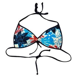 Body Glove tropical floral flower bikini triangle padded top size small